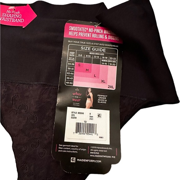 Maidenform Self Expressions Tummy Taming Shapewear Thong Black Size Small NEW - Picture 6 of 9